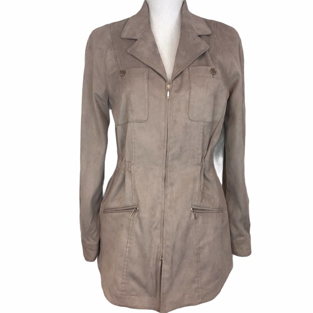 Yansi Fugel  utility safari suede long jacket S